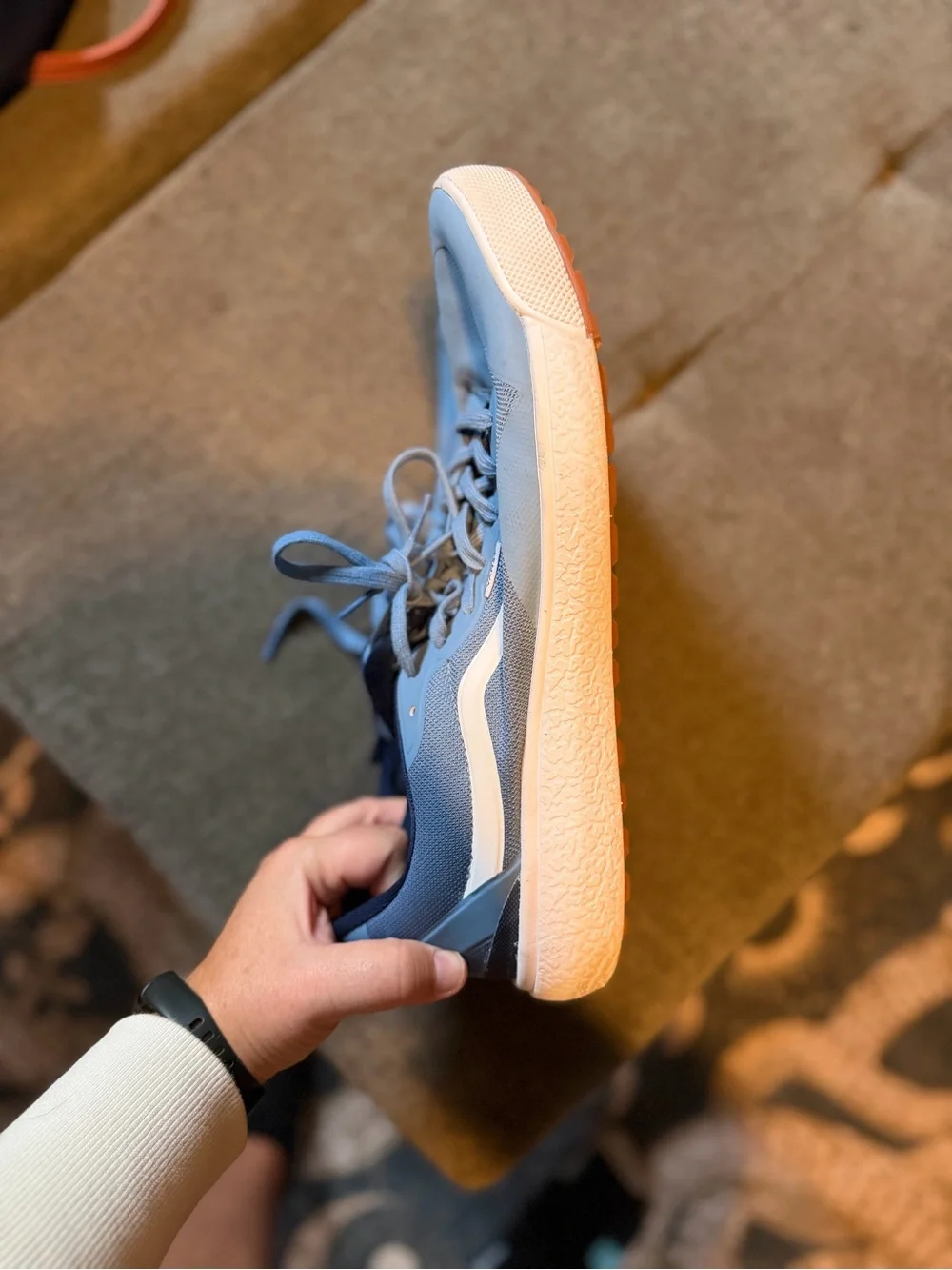 Men’s Vans Ultrarange Light Blue and White Sneakers
